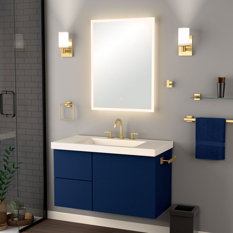 dark blue bathroom cabinets